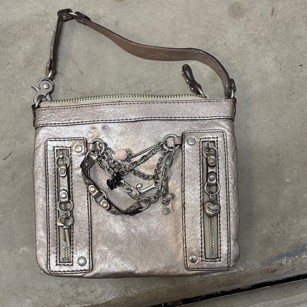 Juicy Couture Silver Crossbody Bag with Chain Details - Picture 2 of 5